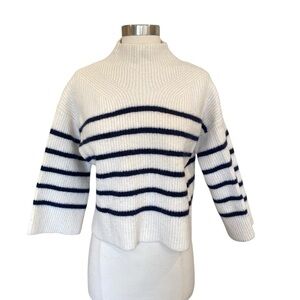 A.L.C Louise Wool Sweater In Off White Navy Size Small